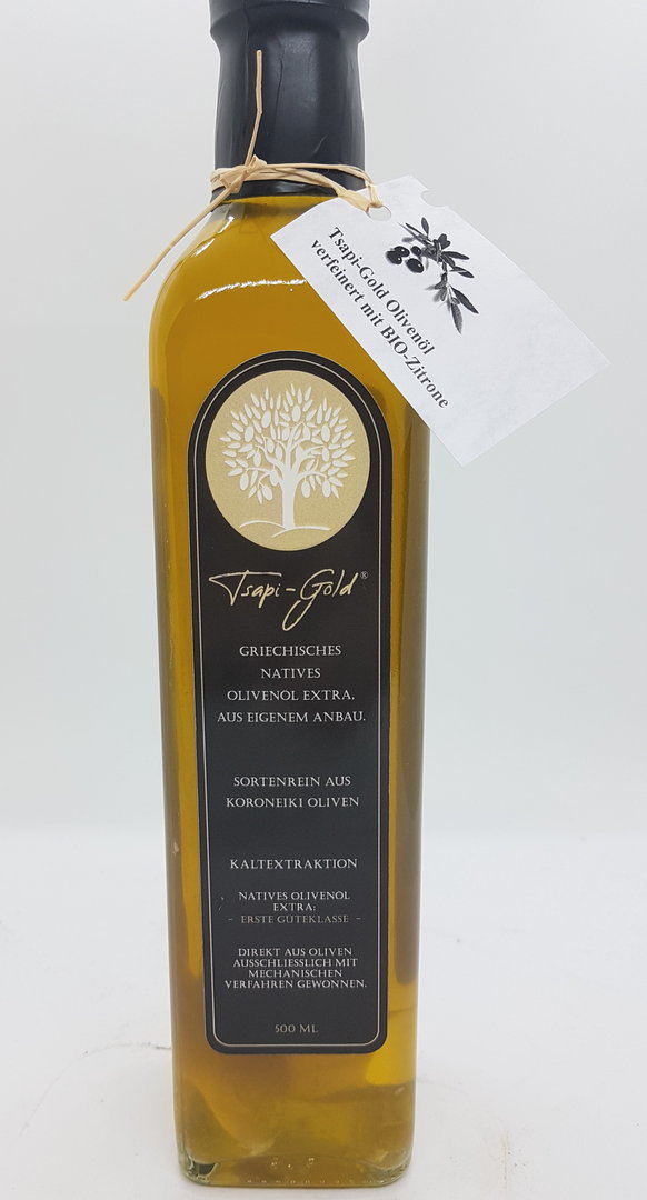 BIO Zitronen Olivenöl "Tsapi-Gold" 0,5 Liter