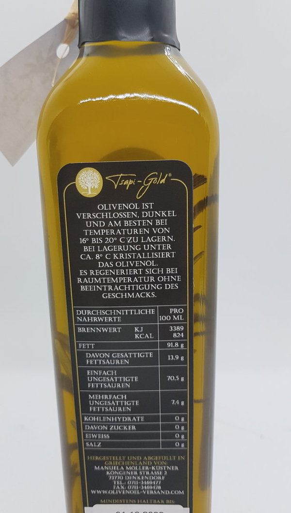 Rosmarin Olivenöl "Tsapi-Gold" 0,5 Liter