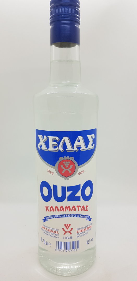 Ouzo "Helas" aus Kalamata 0,7 Liter
