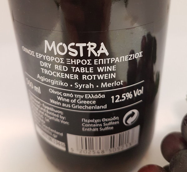 Trockener Rotwein "MOSTRA"